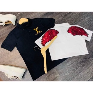 Áo thun polo nam nữ Versaces đính đá kim sa hình cực chất, vải cotton xịn