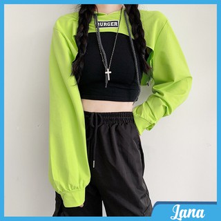 Set áo croptop tay dài dáng hoodie, Set đồ nữ 2 món cá tính ulzzang Hàn Quốc C65 - LaNa