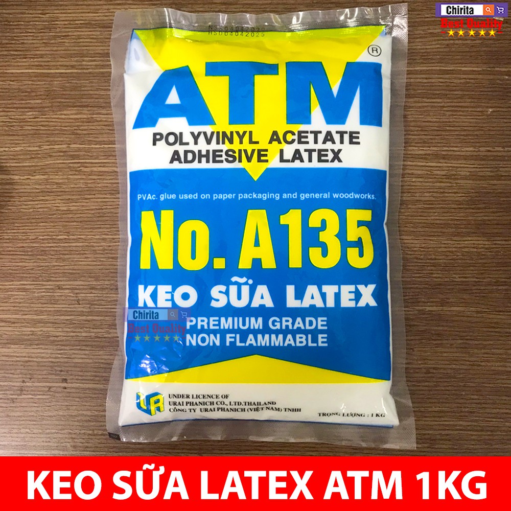 Keo Sữa Latex ATM A-135 Túi 1Kg - Keo Sữa Chuyên Dụng Dán Gỗ, Giấy, Bìa Simili, Giấy Dán Tường...