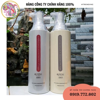 Cặp dầu gội xả cho tóc hư tổn royal good times shampoo and conditioner keratin for damaged hair 750ml*2
