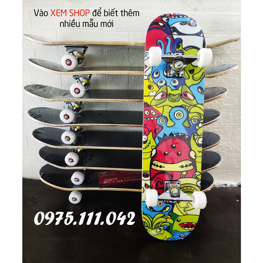 Ván Trượt Thể Thao Chuyên Nghiệp, Ván Trượt Skateboard Gỗ Phong 7 Lớp , Mặt Nhám Cao Cấp