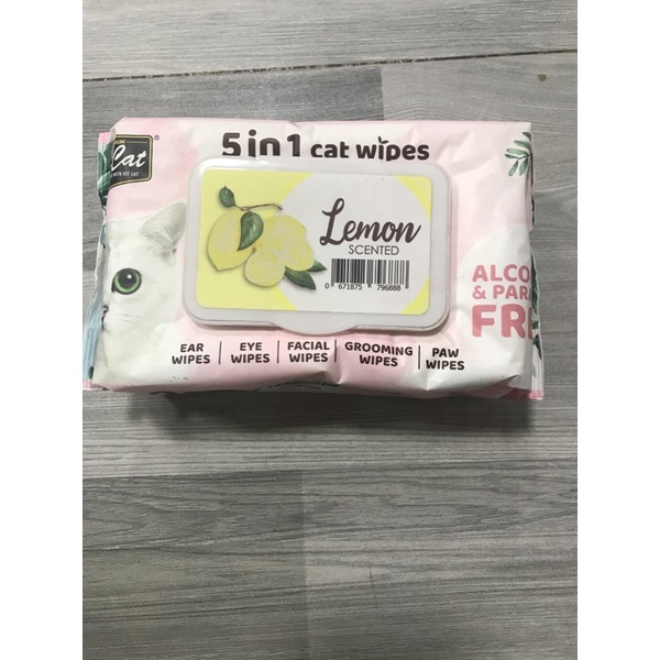 Khăn Giấy Ướt Kháng Khuẩn, Tắm Khô Cho Mèo Kit Cat Hương Chanh