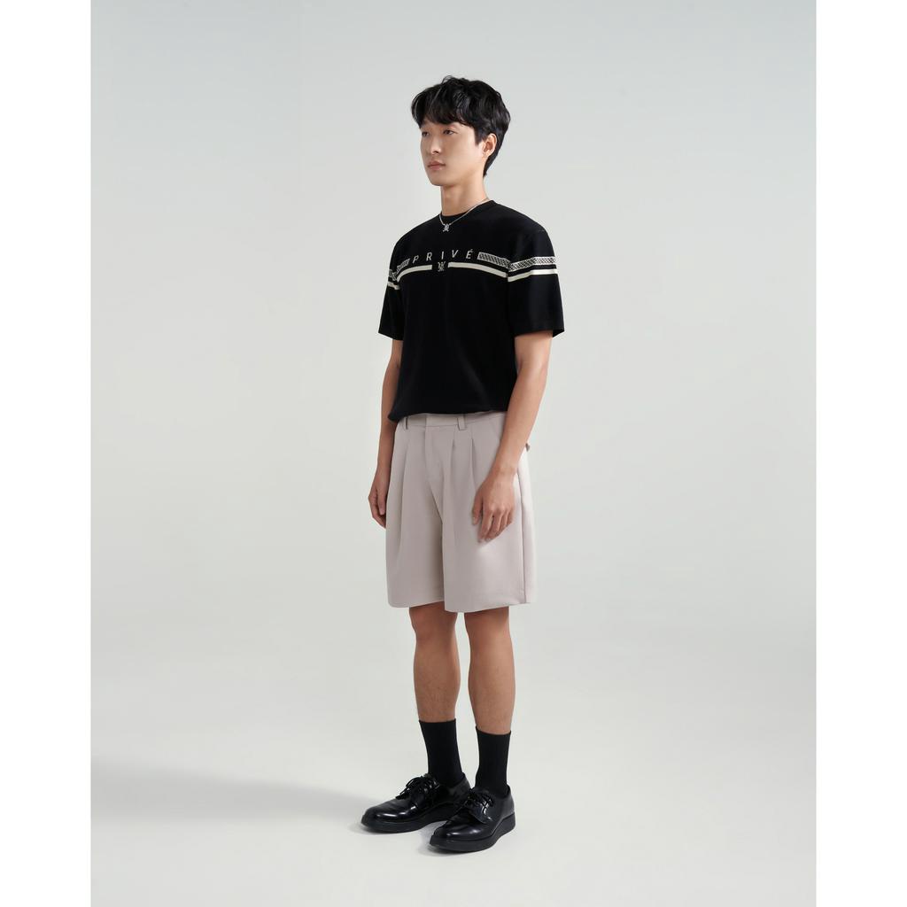 DVRK - Áo Thun Tay Ngắn Cổ Tròn Dệt Kim Màu Đen PRIVÉ BAR LOGO-DVRK-23SS