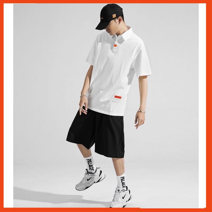 ÁO POLO CỔ BẺ NAM NỮ UNISEX MÀU TRẮNG CHẤT VẢI THUN COTTON HÀNG FREESIZE 1 CỠ FORM DÁNG RỘNG DƯỚI 65KG MẶC VỪA