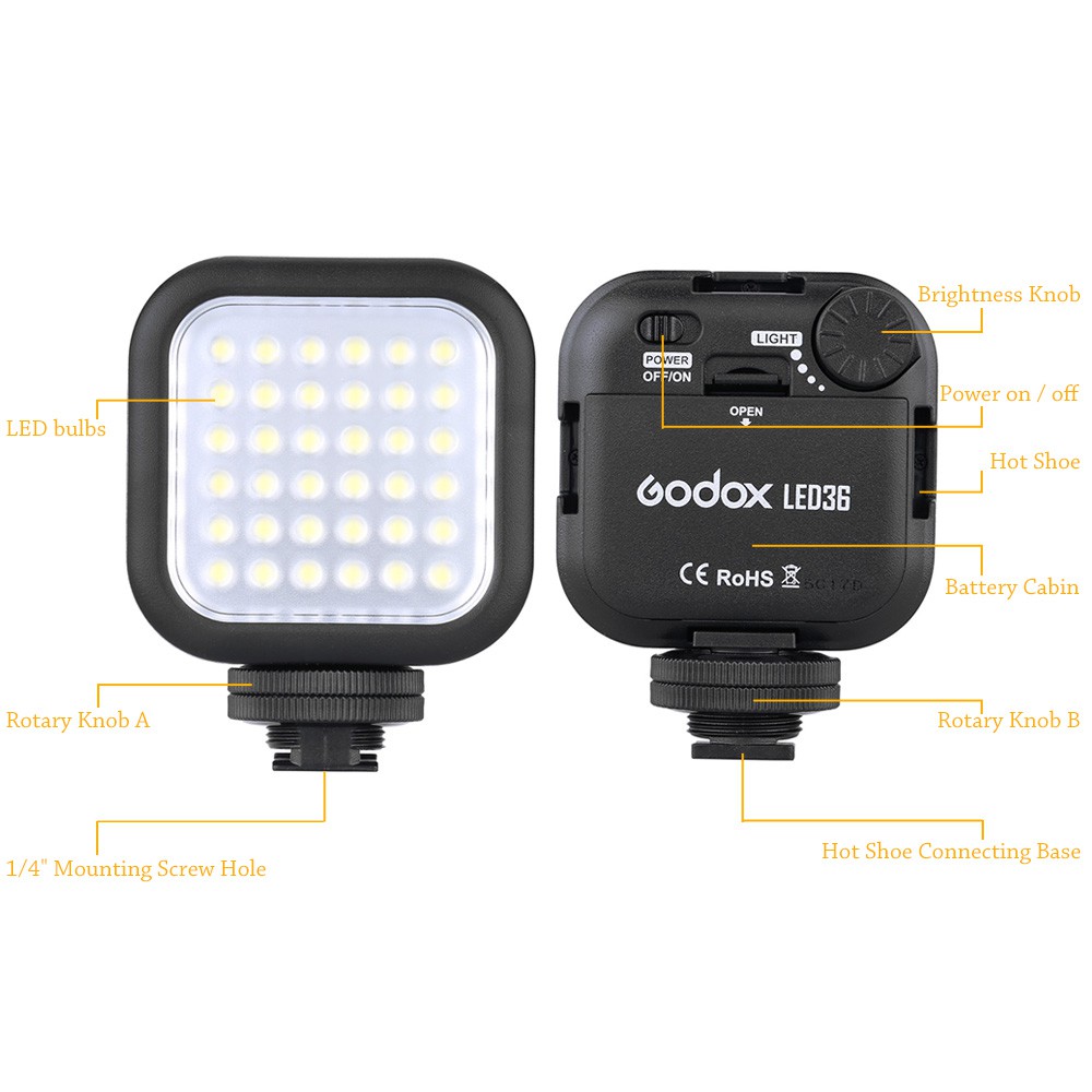 Godox LED36 Video Light 36 Đèn LED cho máy ảnh DSLR Máy quay phim mini DVR