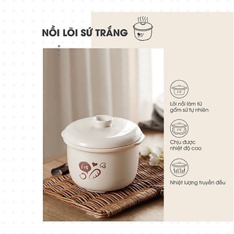 Nồi nấu cháo chậm Bear - Hấp/ Ninh/ Hầm/ Nấu Cháo - Nồi Bear