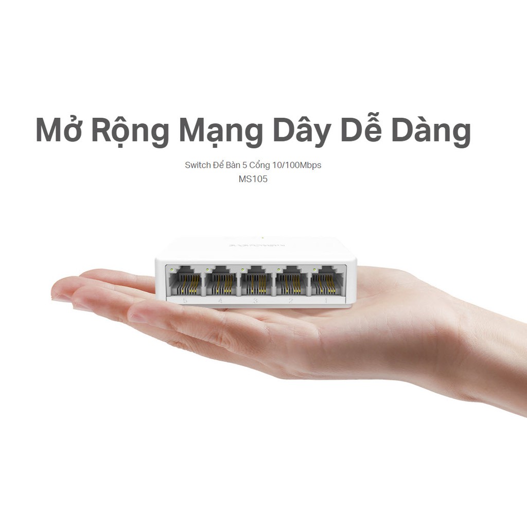 Bộ chia mạng, switch Mercury 5 port, 8 port, 16 port 10/100, 10/100/1000, gigabit - Hàng chính hãng