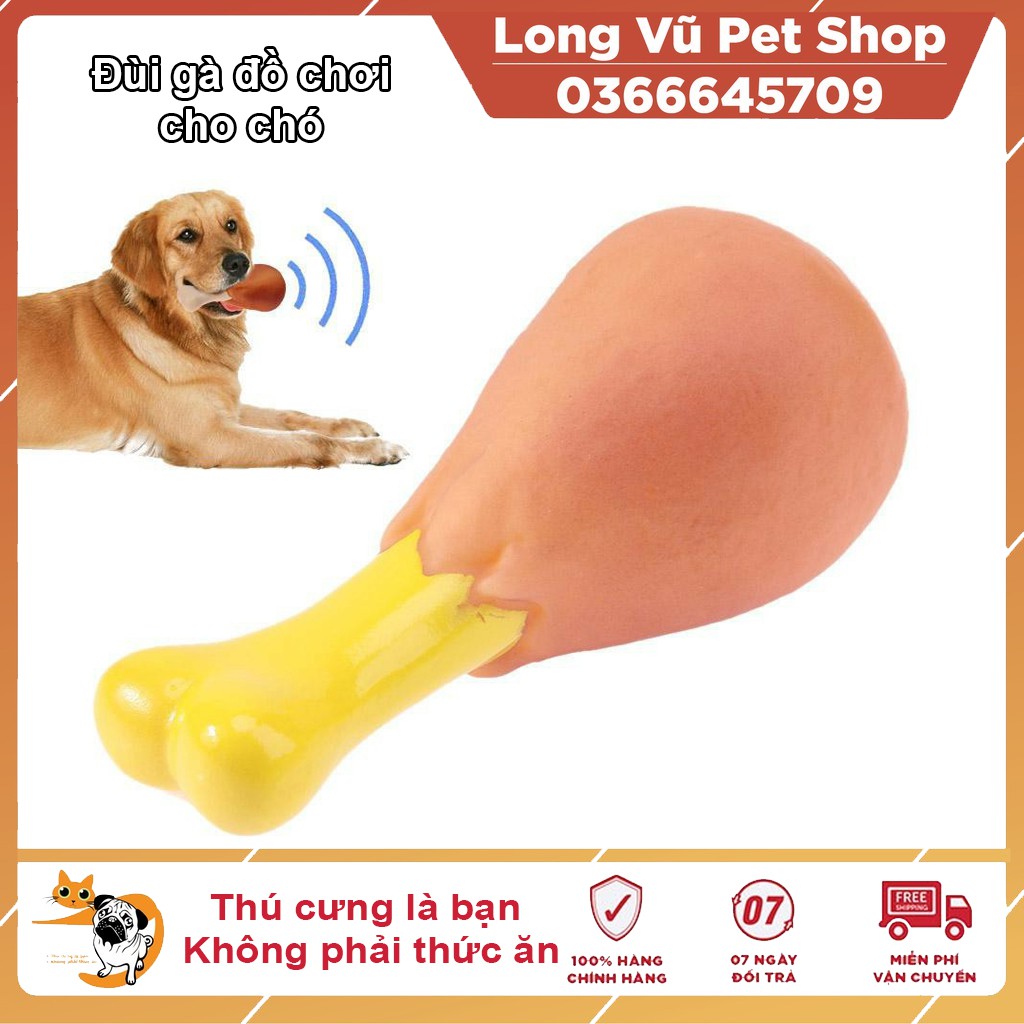 Đùi gà cao su đồ chơi cho chó mèo bằng nhựa
