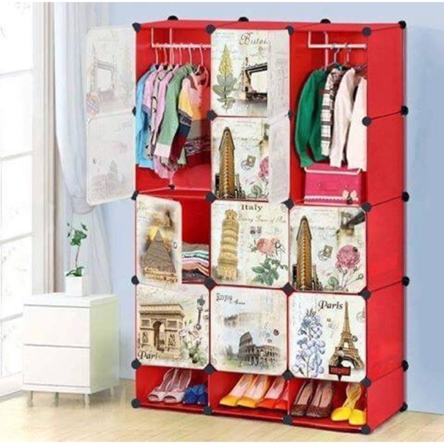 FREESHIP 99K TOÀN QUỐC_Tủ lắp ghép 12 ô kèm 3 ô giày