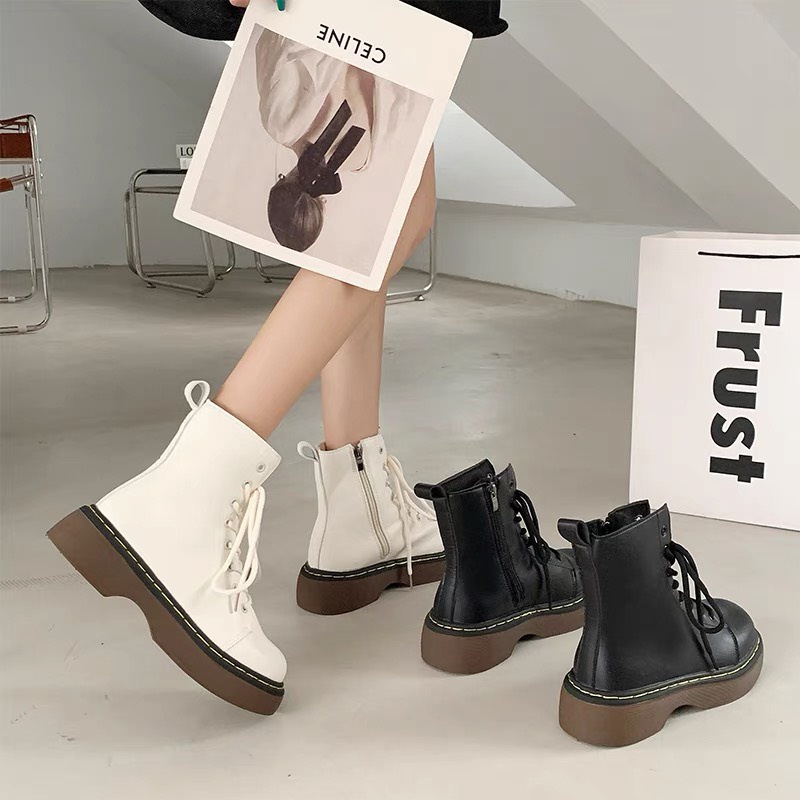 Boots Martin khóa bên phong cách Anh siêu ngầu dành cho nữ, hàng quảng châu loại đẹp