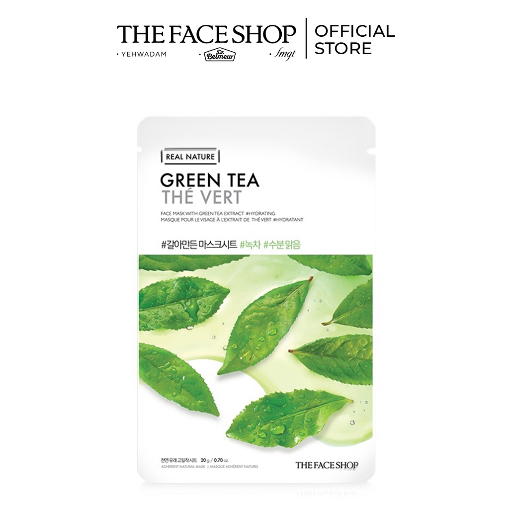 [Mã COSTFST3 -8% đơn 250K] Mặt Nạ Thanh Lọc Da Ngừa Mụn Từ Trà Xanh Thefaceshop Real Nature Green Tea 20g