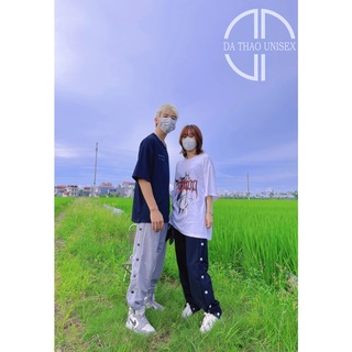 Quần jogger nỉ cúc dọc, quần unisex