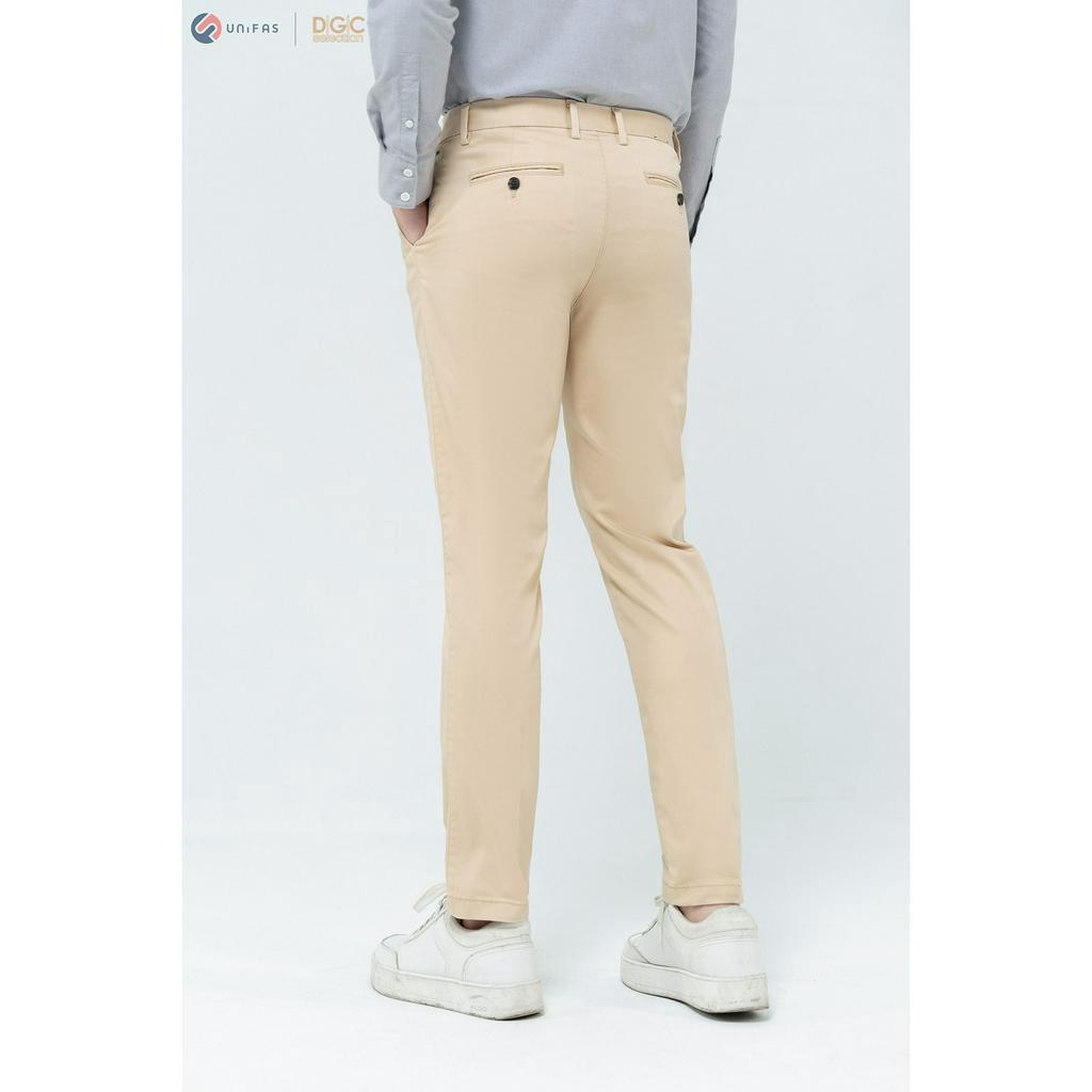Quần dài nam khaki DGC-SQKBC02M dáng ôm, không ly, chất liệu cotton, thoáng mát, thấm hút tốt