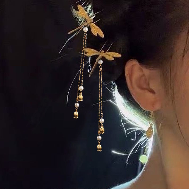 Trâm cài tóc Hàn Quốc họa tiết chuồn chuồn kim loại xinh xắn cho nữ