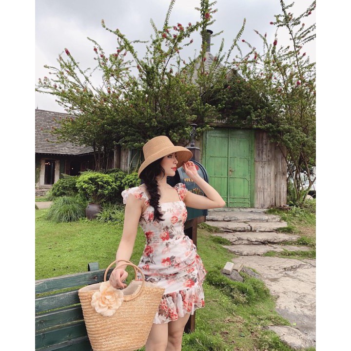 _ Giỏ cói hoa to tay cầm tròn_CHUYÊN SỈ TÚI MŨ CÓI