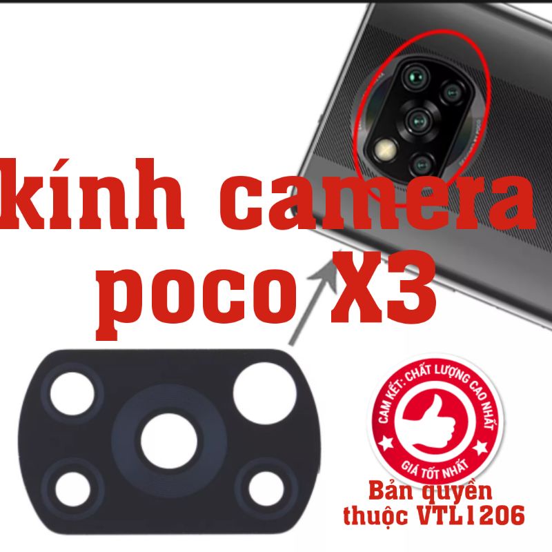 Kính camera Xiaomi poco X3 NFC / X3