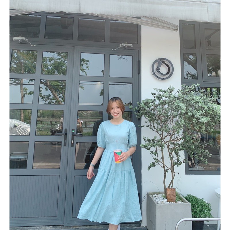 Đầm linen tầng