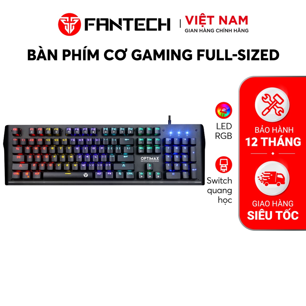 Bàn Phím Cơ Gaming Anti Ghosting FANTECH MK885 OPTIMAX Outemu Blue Switch Optical LED RGB Có Phần Mềm Tùy Chỉnh