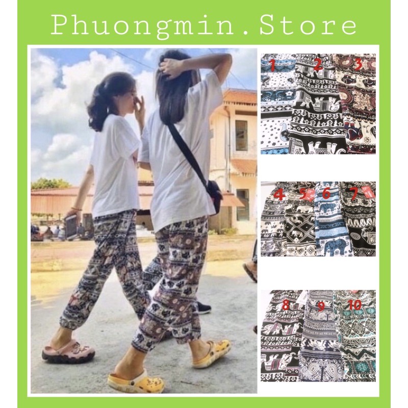 Quần Lanh Alibaba Thổ Cẩm Bo Dáng Dài Size 40-65kg / Quần Thổ Cẩm Alibaba