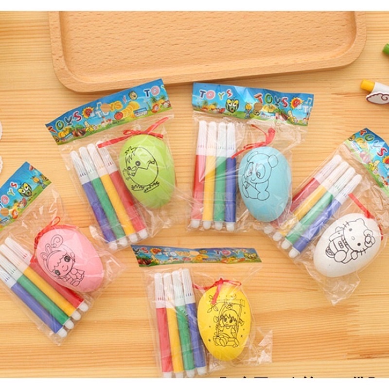 10 trứng tô màu kèm bút