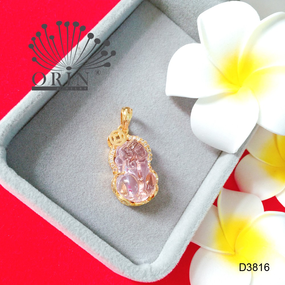Mặt dây chuyền tỳ hưu tài lộc may mắn đá hồng thời trang cao cấp Orin D3816 thời thượng