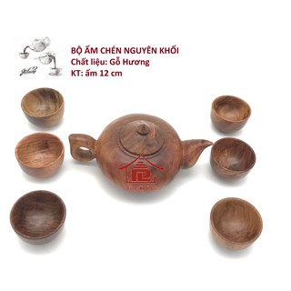 Ấm chén nguyên hối gỗ hương