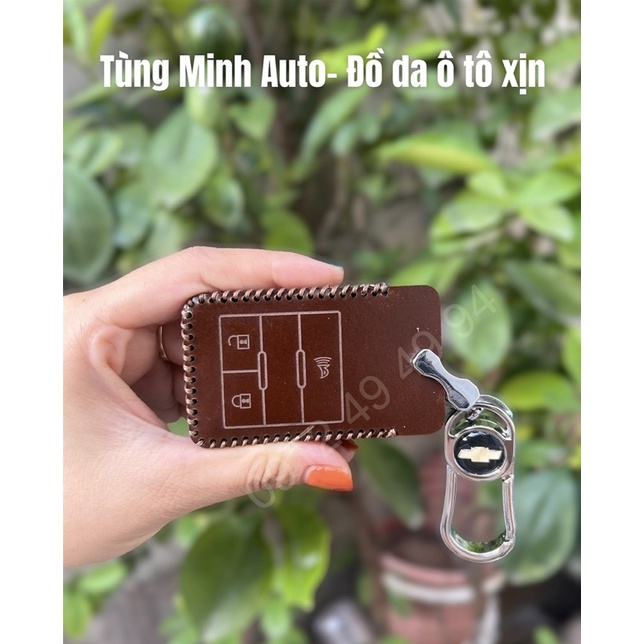Bao da bọc chìa khoá cho dòng xe Chevrolets Captiva, vớ đựng chìa khoá da thật khâu tay