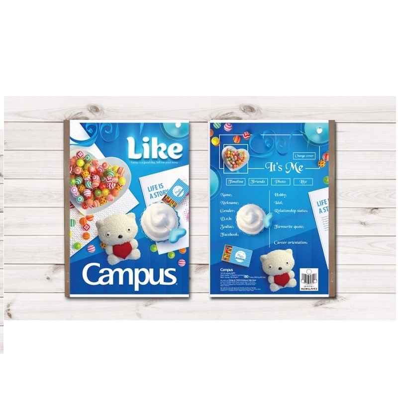 Vở kẻ ngang B5 Campus 80 trang NB-BGIF80 / NB-BGIF280 new / Vở kẻ ngang Gift Campus 80 trang cao cấp
