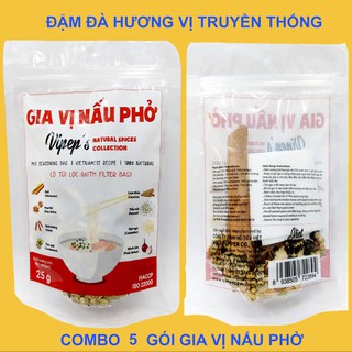 Combo 5 gói Gia Vị Nấu Phở Vipep Gói - Gia Vị Nấu Phở Bò - Bỏ sỉ