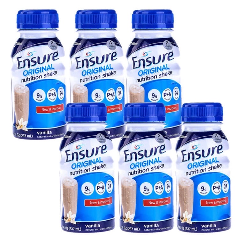 Sữa bột Ensure pha sẵn hương Vani (Lốc 6 chai 237ml)