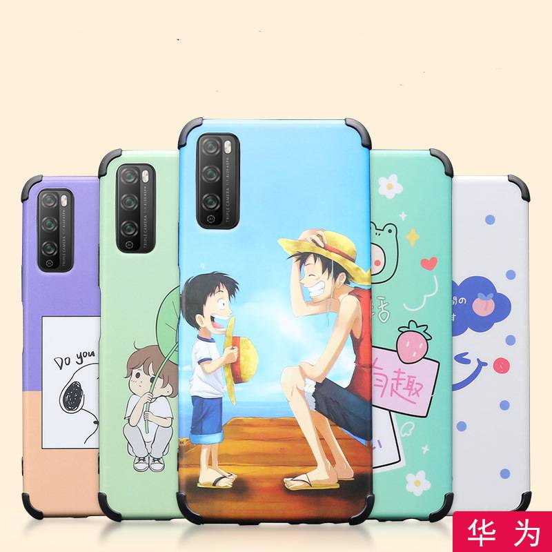 Cartoon Pattern Random Shockproof Case For Huawei P50 MATE 20 40 Honor 30 Lite PLAY 4 Pro 5 5T V40 X10 MAX Enjoy 20 Plus NOVA 8 SE Anti-Knock Soft Cover