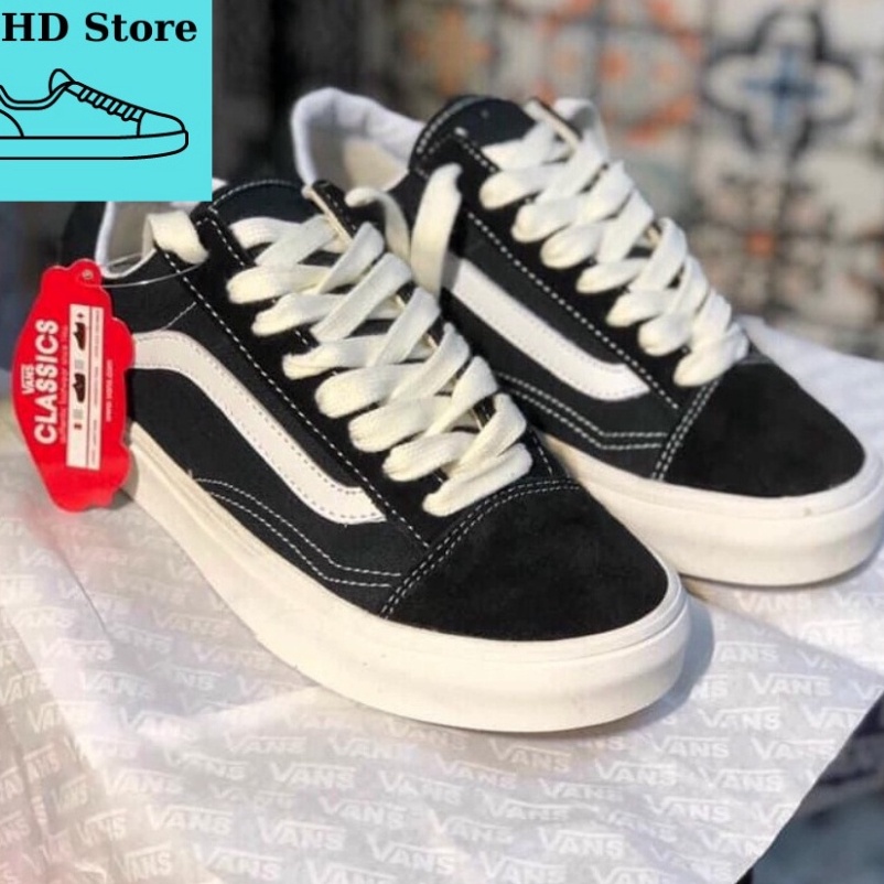 Giày Sneaker 𝐕𝐚𝐧𝐬 - Giày 𝐕𝐚𝐧𝐬 𝐎𝐥𝐝 𝐒𝐤𝐨𝐨𝐥 dáng thể thao đen kẻ trắng nhung nỉ cao cấp nam nữ, đế đúc chắc chắn, cá tính | BigBuy360 - bigbuy360.vn