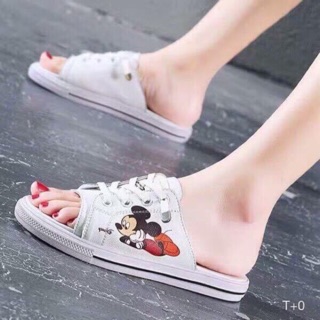 Giày Sục trắng hình micky