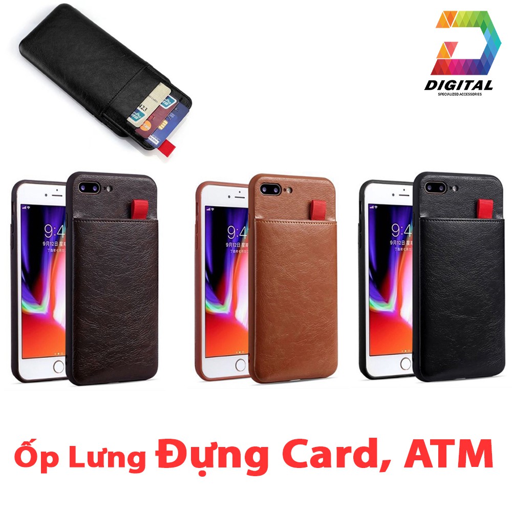 Ốp Lưng Da iPhone Có Khe Đựng Card, Thẻ ATM, Tiền