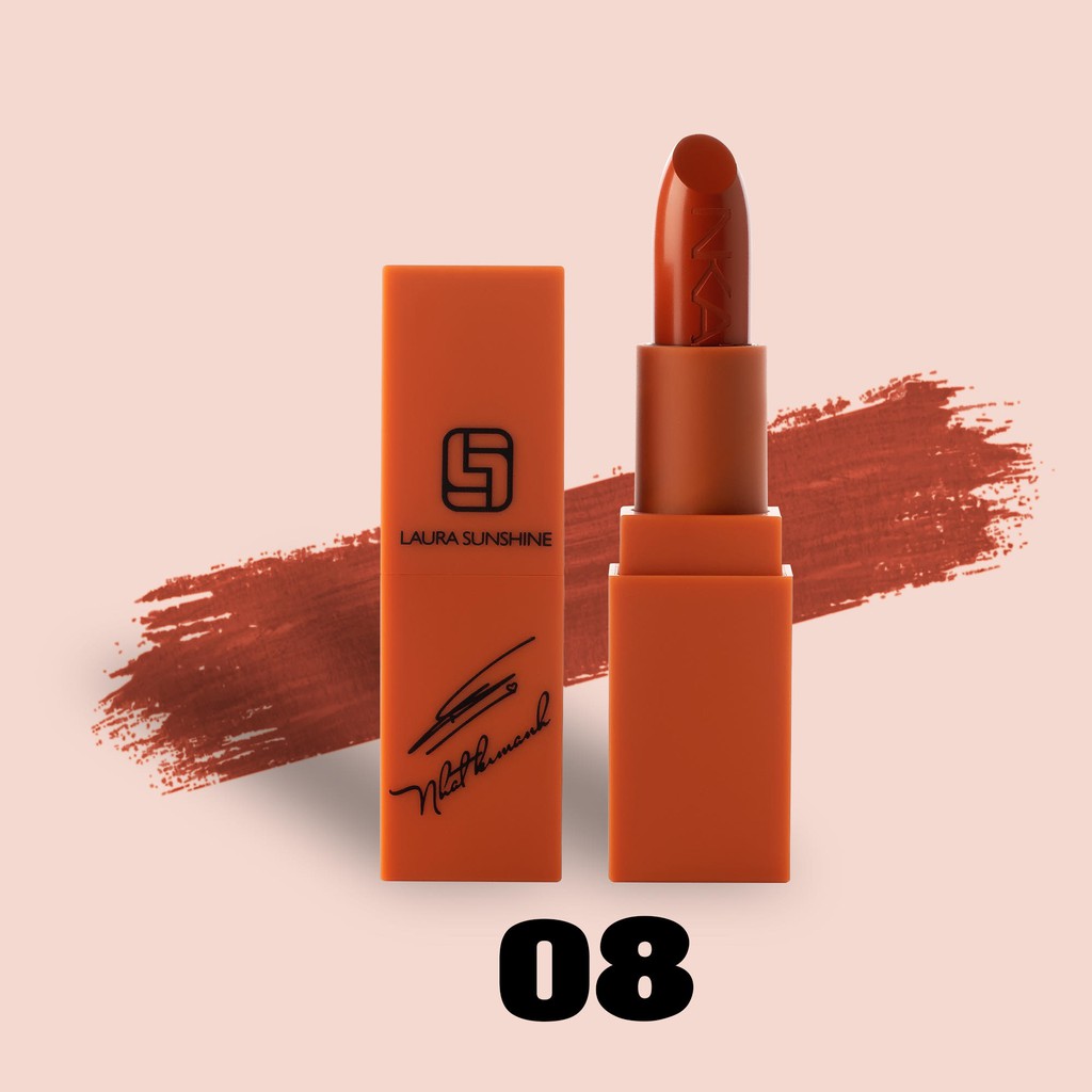 (Son lì) Son môi 08 Nhật Kim Anh - Lipstick No 08 – Charming Laura Sunshine - Màu cam cà rốt