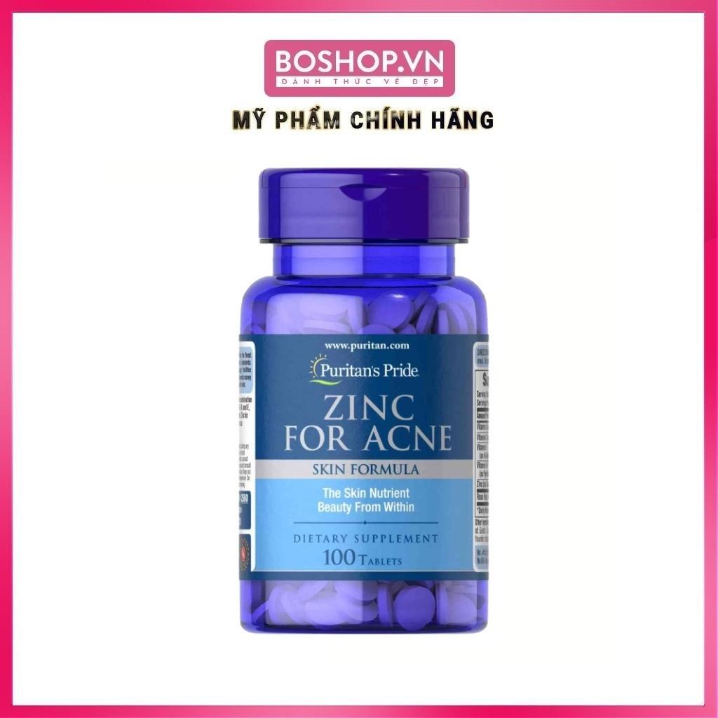 Viên Uống Kẽm Hỗ Trợ Giảm Mụn Puritan's Pride Zinc For Acne 100 Viên