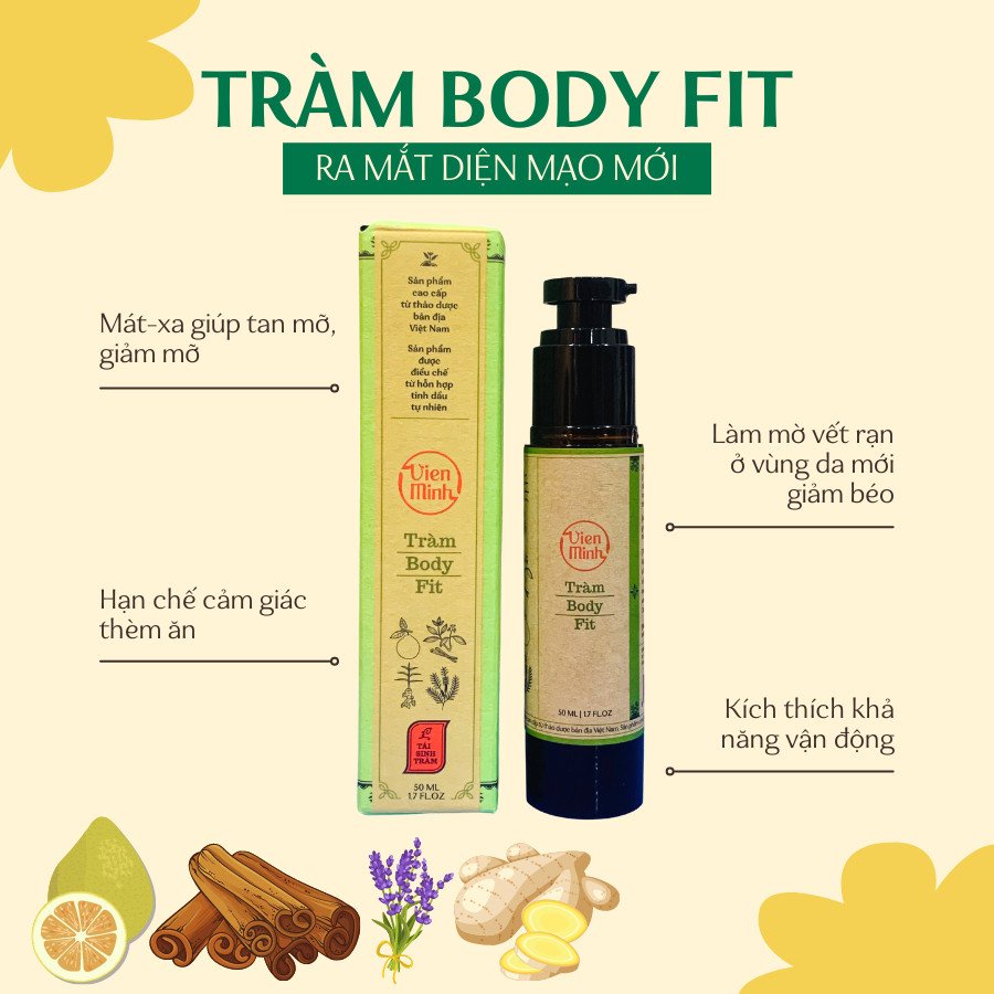 Tinh Dầu Viên Minh - Tinh Dầu Tràm Giảm Béo Body Fit V2 50ml