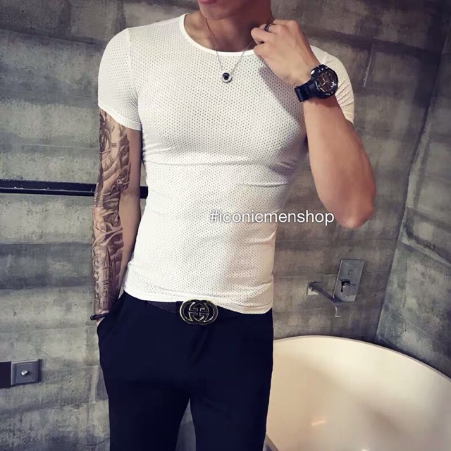 Áo thun lưới body tôn dáng chuẩn form