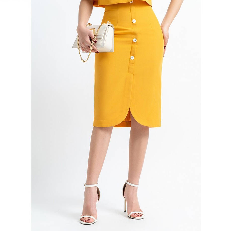 Chân váy midi dáng dài công sở 20AGAIN, thiết kế công sở thanh lịch, xẻ gấu, tôn dáng JDW0691 | BigBuy360 - bigbuy360.vn