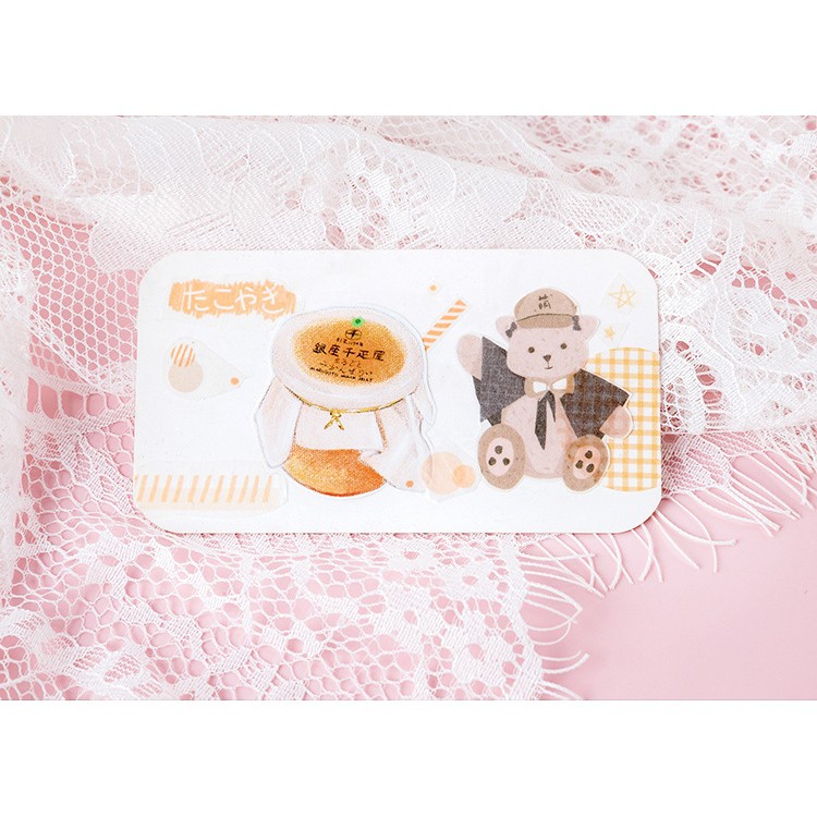 Hộp 46 miếng sticker mẫu các loại đồ ăn vặt snack