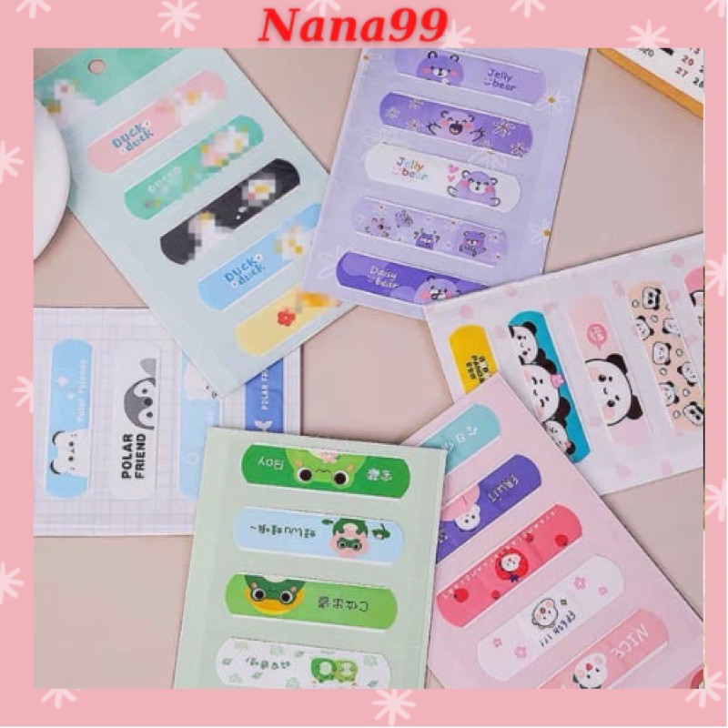 Băng Cá Nhân [SET 5 Cái] Bảo Vệ Vết Thương Siêu Cute Nana BCN910