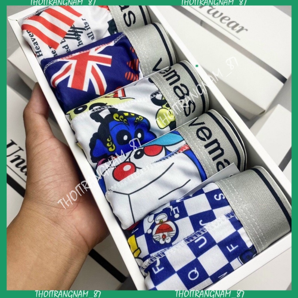 [ HỘP 4 CHIẾC . 5 CHIẾC SỊP HH] boxer nam họa tiết màuNGẪU NHIÊN ,chất kiệu thun lạnh thoáng mát ,co giãn, họa tiết cute