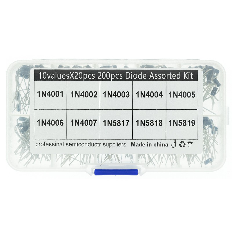 10Values x20 200 Chiếc Bộ Chỉnh Lưu Diode Schottky Các Loại Bộ Điện Tử 1N4001 ~ 1N4007 1N5817 1N5818