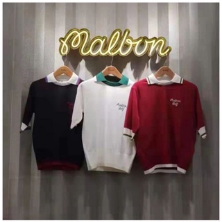 Golf áo len Malbon 3 màu trắng đỏ đô xanh than cho nữ cực xinh