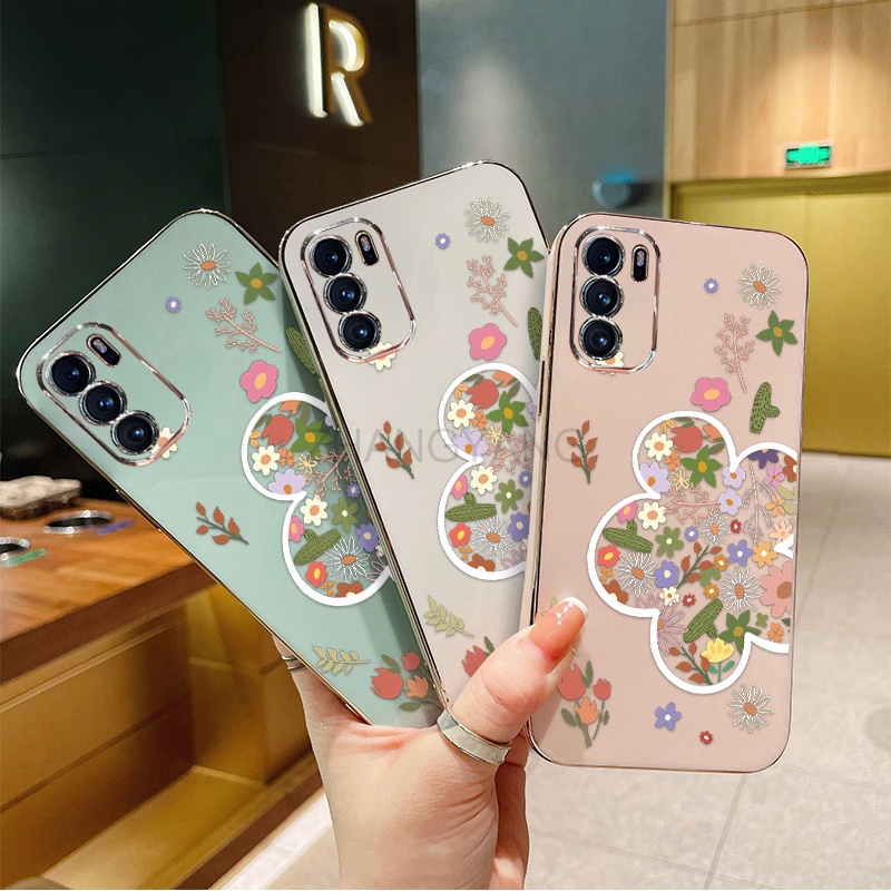 Ốp Điện Thoại TPU Silicone Mạ Điện Hình Hoa Mùa Hè Cho oppo reno 6 4G reno 6 5G reno 7 reno 7 se reno 8