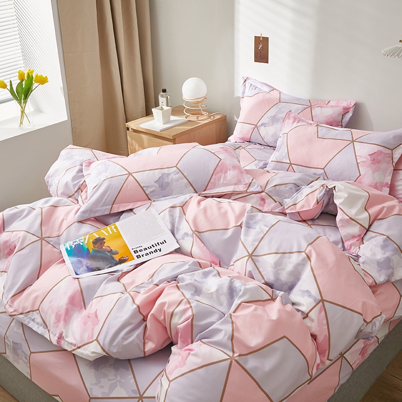 Bộ Chăn Ga Và Vỏ Gối cotton 1m4 Và 1m8 / 2m Thân Thiện Với Làn Da