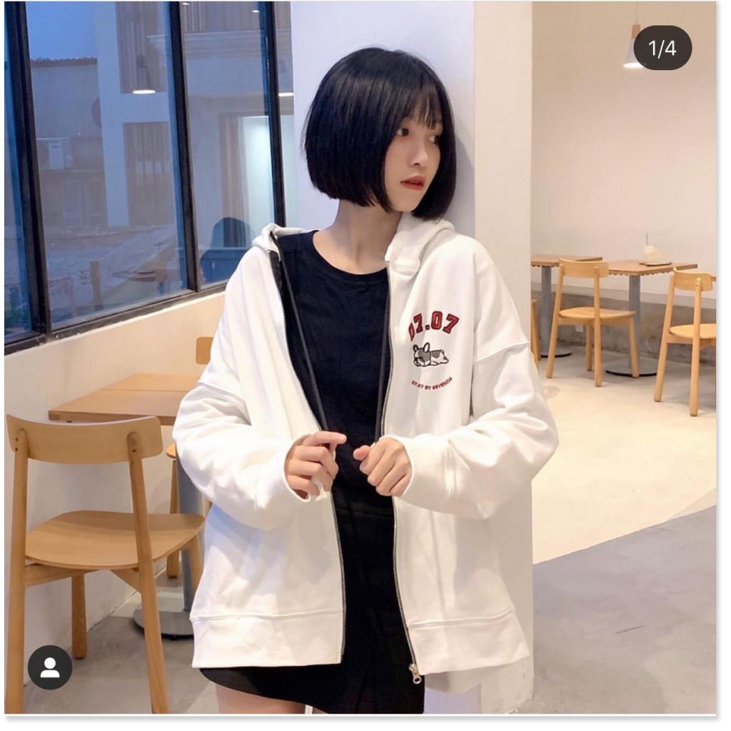 Áo khoác nữ form rộng đi học, áo hoodie nữ form rộng hàn quốc có dây kéo 0707