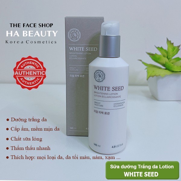 Sữa Dưỡng The Face Shop Dưỡng Ẩm Sáng Mịn Da White Seed Brightening Lotion 145ml TheFaceShop Chính Hãng