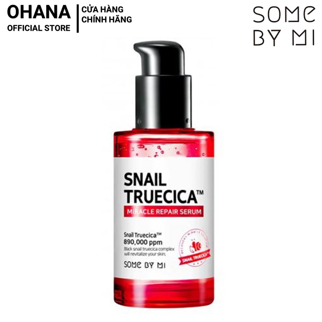 Tinh Chất Phục Hồi Da, Mờ Vết Thâm, Sẹo Rỗ, Se Khít Lỗ Chân Lông Some By Mi Snail Truecica Miracle Serum 50ml