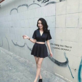 Set váy quần và áo croptop | hình thật